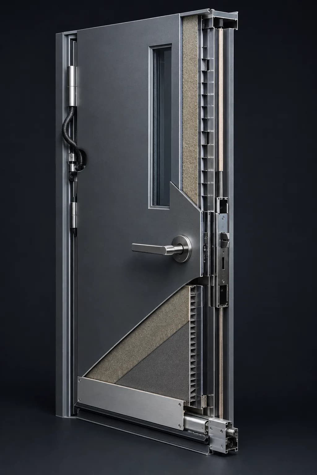 Конструкция офисной двери HanDoors в разрезе