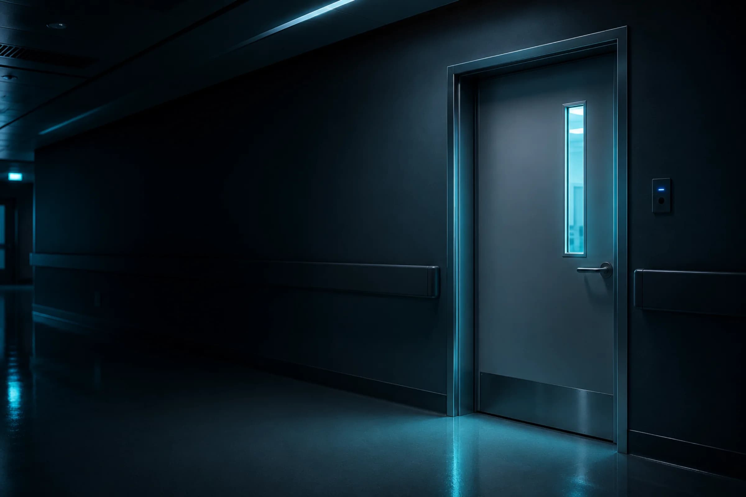 Медицинские двери HanDoors в коридоре клиники
